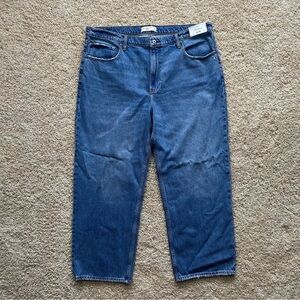 Abercrombie & Fitch The Loose Jeans Womens 34 Short‎ High Rise Relaxed Fit Blue